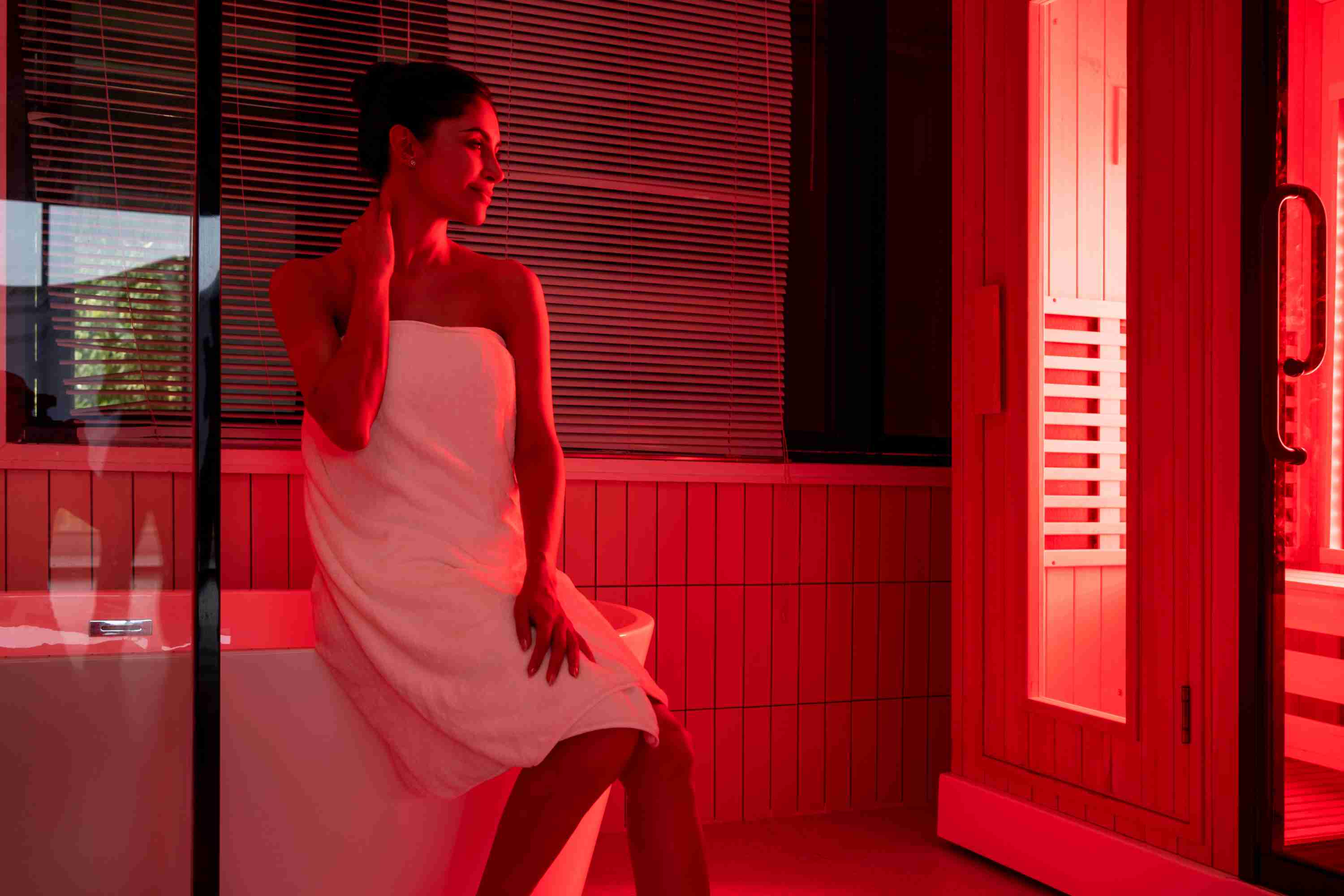 Lampada portatile per sauna con terapia a luce rossa